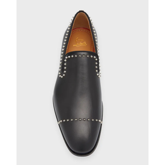Christian Louboutin Dandy Cloo Flat Black Calf Leather Spike Dress Loafer 43 10 main image 7